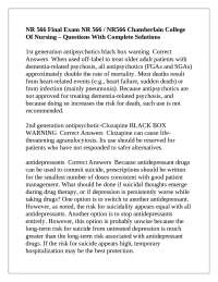 NR 566 Final Exam NR 566 / NR566 Chamberlain College Of Nursing – Questions With Complete