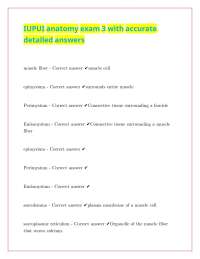IUPUI anatomy exam 3 with accurate detailed answers