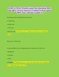 AMCA CMAC Practice axam New Questions 2024 with 100% Correct Answers | Verified | Latest