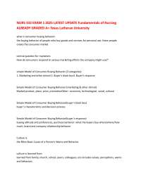 NURS 332 EXAM 1 2025 LATEST UPDATE Fundamentals of Nursing ALREADY GRADED A+ Texas Luthera