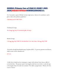 NU665A (Primary Care of Child II) EXAM 1 2025-2026|95QUESTIONS&ANSWERS|GRADED A+