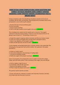 CNOR ACTUAL EXAM COMPLETE REAL EXAM QUESTIONS AND CORRECT DETAILED ANSWERS (100% CORRECT V