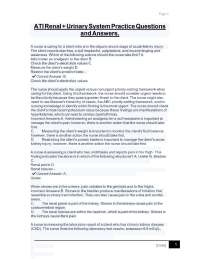 ATI Renal + Urinary System Practice Questions and Answers.