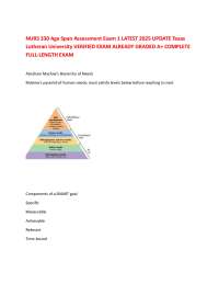 NURS 330 Age Span Assessment Exam 1 LATEST 2025 UPDATE Texas Lutheran University VERIFIED