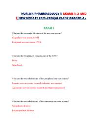 NUR 354 PHARMACOLOGY II EXAMS 1, 2 AND 3|NEW UPDATE 2025-2026|ALREADY GRADED A+