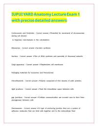 IUPUI Anatomy (Bio n261) Practice Questions Exam 1 (Chapters 1-5) with precise answers