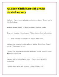 Anatomy Shelf Exam with precise detailed answers