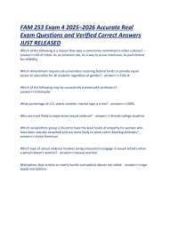 FAM 253 Exam 4 2025–2026 human development across the lifespan Accurate Real Exam Question