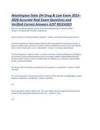 Washington State DH Drug & Law Exam 2025–2026 Accurate Real Exam Questions and Verified Co