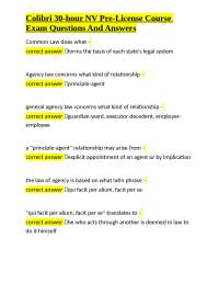 Real Estate Agency Law: Exam Q&A for NV Pre-License Course