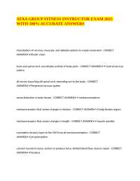 AFAA GROUP FITNESS INSTRUCTOR EXAM 2025 WITH 100% ACCURATE ANSWERS