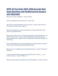 NFPA 10 Test Exam 2025–2026 Fire protection certification Accurate Real Exam Questions and