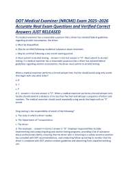 DOT Medical Examiner (NRCME) Exam 2025–2026National Registry of Certified Medical Examiner