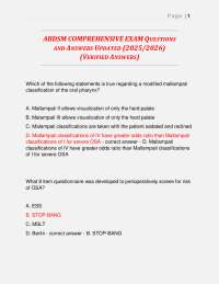 ABDSM COMPREHENSIVE EXAM QUESTIONS AND ANSWERS UPDATED (2025/2026) (VERIFIED ANSWERS)