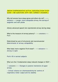 ABDSM COMPREHENSIVE (ACTUAL 2025/2026) EXAM STUDY GUIDE | 385 QUESTIONS WITH 100% CORRECT