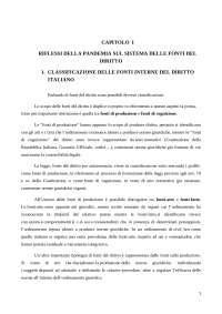 Capitolo 1  riflessioni pandemia su fonti del diritto italiano