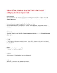 TAMU SCSC 301 Final Exam 2024/2025 Latest Exam Accurate Fall/Spring Term Score A (Answered