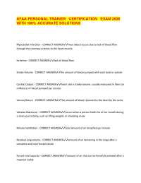 AFAA PERSONAL TRAINER   CERTIFICATION   EXAM 2025 WITH 100% ACCURATE SOLUTIONS