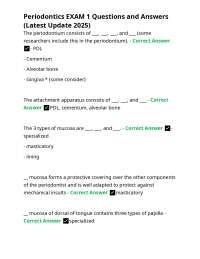 Periodontics EXAM 1 Questions and Answers (Latest Update 2025)