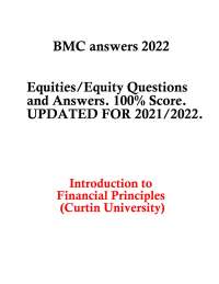 Introduction to Financial Principles, Bmc Answers Questions and Answers.