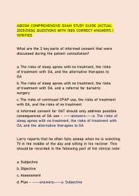 ABDSM COMPREHENSIVE EXAM STUDY GUIDE (ACTUAL 2025/2026) QUESTIONS WITH 100% CORRECT ANSWER
