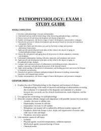PATHOPHYSIOLOGY: EXAM 1 STUDY GUIDE