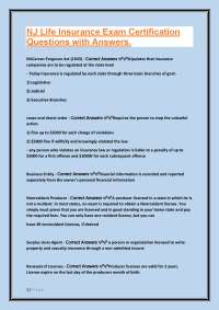 NJ Life Insurance Exam Certification: Q&A Study Guide