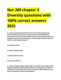 Cultural Diversity in Nursing: Practice Questions and Answers
