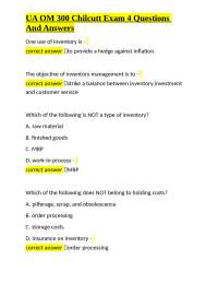 Operations Management Exam Questions and Answers: Inventory, Lean, and HR