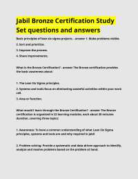 Jabil Bronze Certification Study Set questions and answers.docx