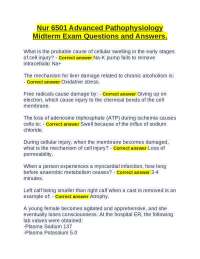 Nur 6501 Advanced Pathophysiology Midterm Exam Questions and Answers.