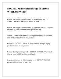 NSG 3107 Midterm Review QUESTIONS WITH ANSWERS