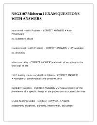 NSG3107 Midterm 1 EXAM QUESTIONS WITH ANSWERS