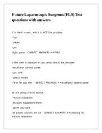 Future Laparoscopic Surgeons (FLS) Test questions with answers