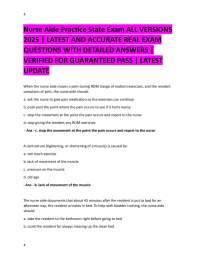 Nurse Aide Practice State Exam ALL VERSIONS  2025 | LATEST AND ACCURATE REAL EXAM  QUESTIO