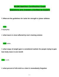 NASM Nutrition Certification Exam tested questions with revised correct answers, a+ guar