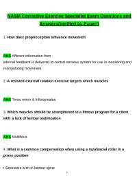 NASM Corrective Exercise Specialist Exam