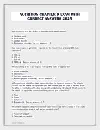 NUTRITION CHAPTER 9 EXAM WITH CORRECT ANSWERS 2025