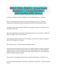 RNFA FINAL EXAM 2 Questions And Answers