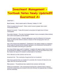 Investment Management - Textbook Notes Newly Updated!!!! Guaranteed A+