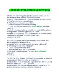 •	HESI RN PEDIATRICS V2 REVISION