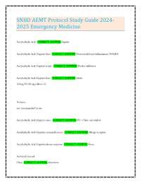 SNHD AEMT Protocol Study Guide 2024- 2025 Emergency Medicine