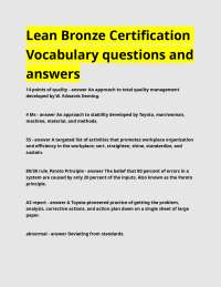 Lean Bronze Certification Vocabulary questions and answers.docx