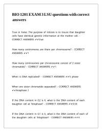 BIO 1201 EXAM 3 LSU questions with correct answers