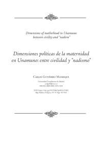 Artículo sobre la maternidad en Unamuno