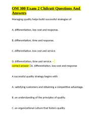 Operations Management Exam Questions and Answers