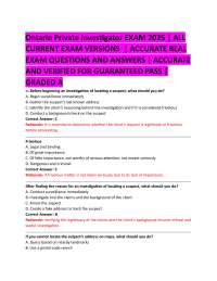 Ontario Private Investigator EXAM 2025 | ALL  CURRENT EXAM VERSIONS  | ACCURATE REAL  EXAM