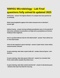 NWHSU Microbiology - Lab Final questions fully solved & updated 2025.docx