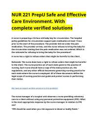 Nursing Practice Questions and Answers: Safe and Effective Care Environment