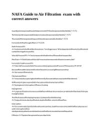 NAFA Guide to Air Filtration exam with correct answers.